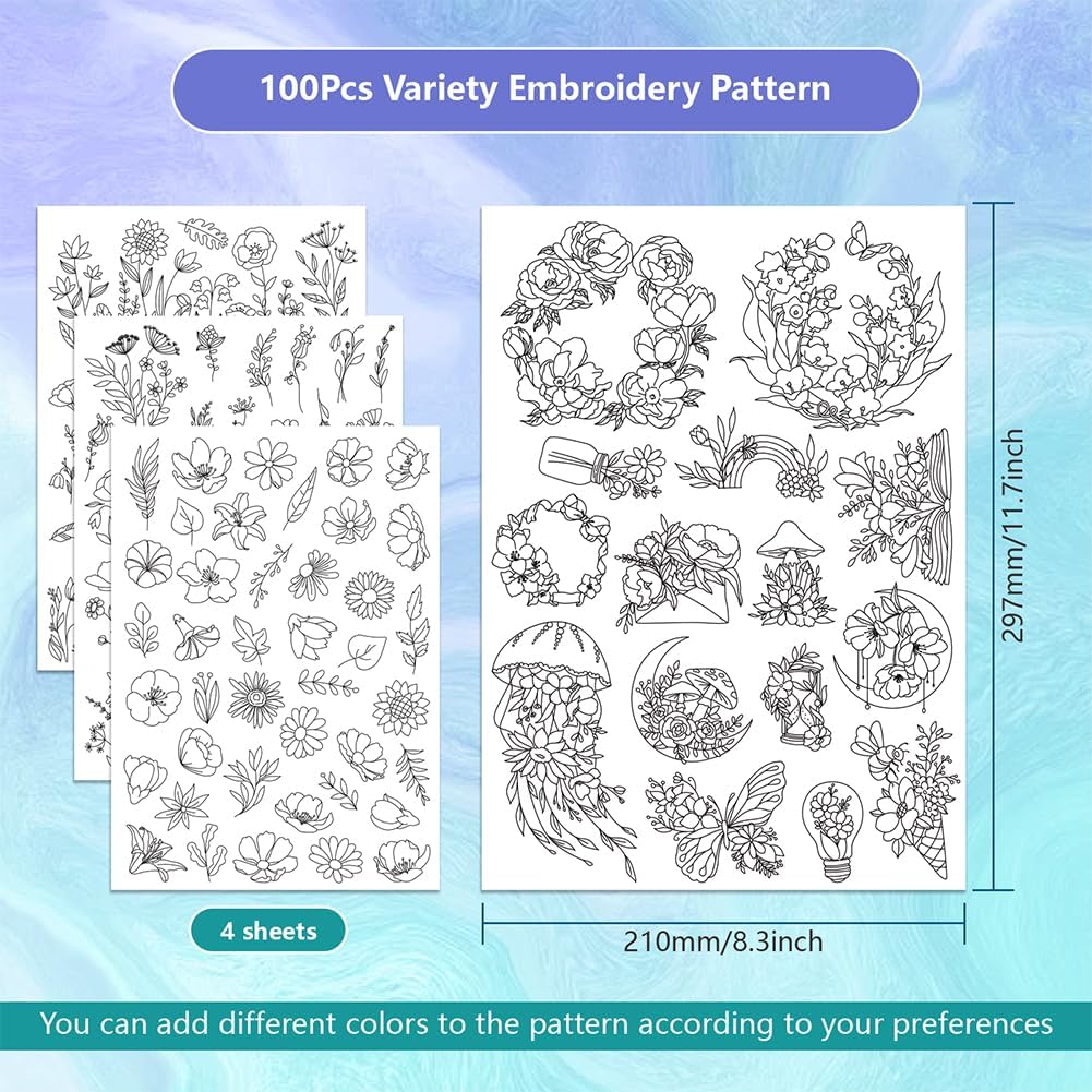 4 Sheets Water Soluble Embroid - đánh giá và giá Embroidery Meaning